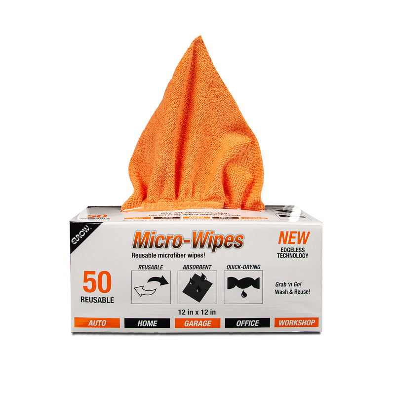 Load image into Gallery viewer, Eurow Microfiber Wipe and Clean Cloths 12&quot; x 12&quot; with Dispenser Box 50 Pack
