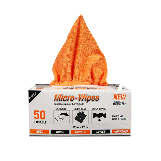 Eurow Microfiber Wipe and Clean Cloths 12" x 12" with Dispenser Box 50 Pack