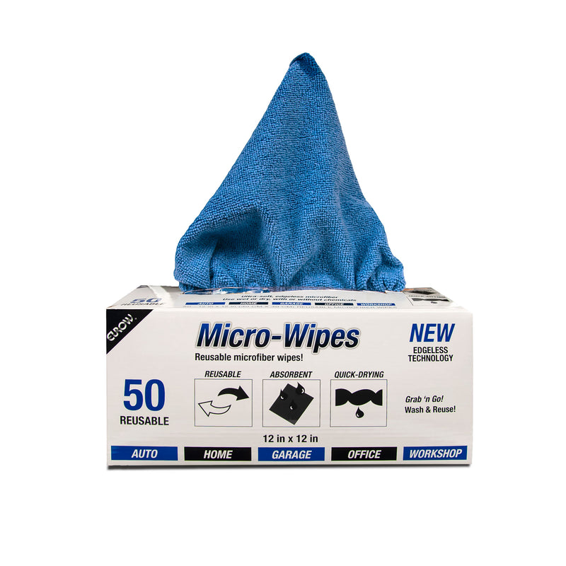 Load image into Gallery viewer, Eurow Microfiber Wipe and Clean Cloths 12&quot; x 12&quot; with Dispenser Box 50 Pack
