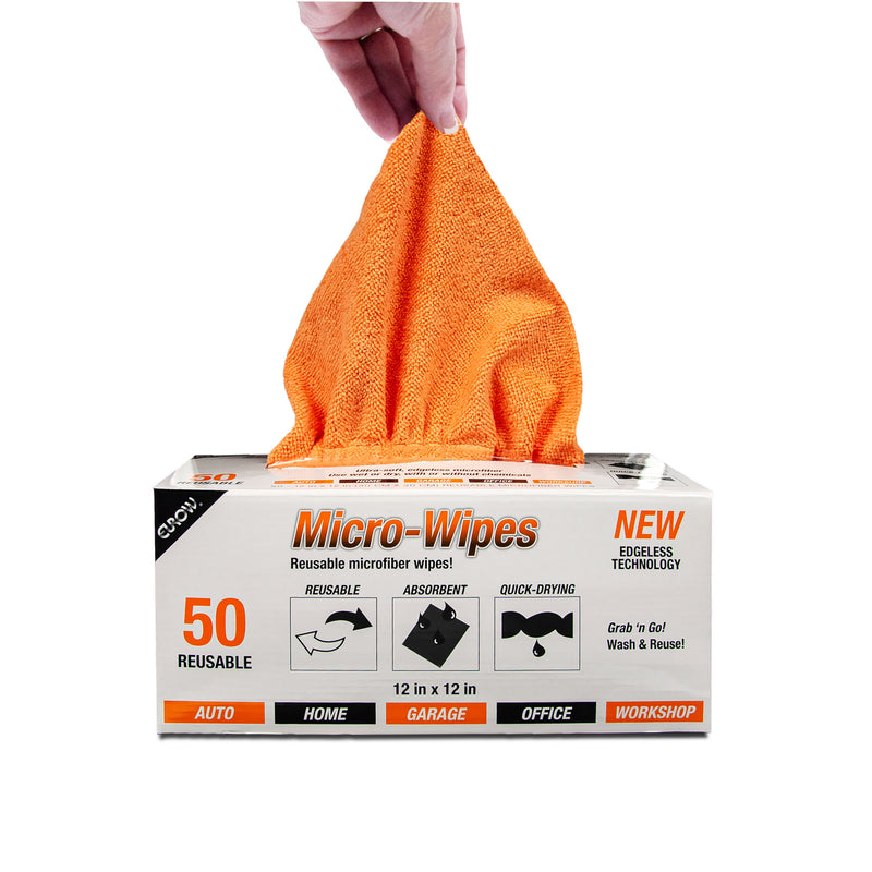 Load image into Gallery viewer, Eurow Microfiber Wipe and Clean Cloths 12&quot; x 12&quot; with Dispenser Box 50 Pack
