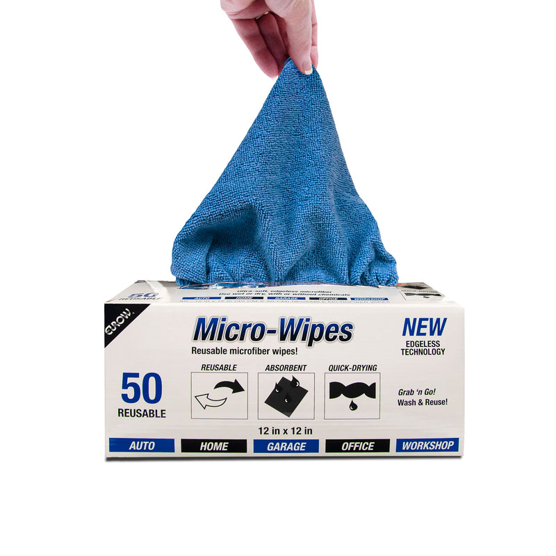 Load image into Gallery viewer, Eurow Microfiber Wipe and Clean Cloths 12&quot; x 12&quot; with Dispenser Box 50 Pack

