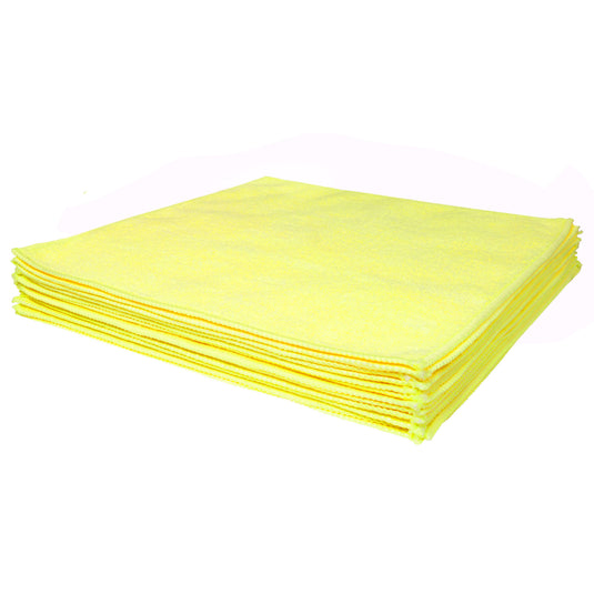 Eurow All-Purpose Terry Weave Microfiber, Serged Edge, 300 gsm, 14"x14", 12-Pack