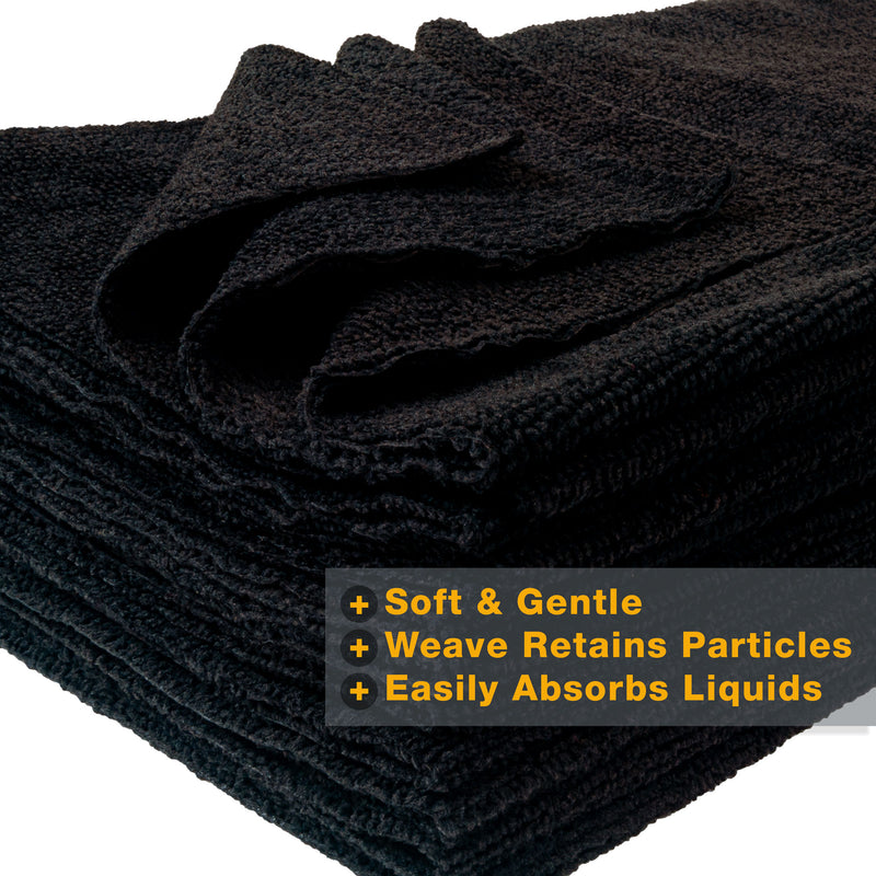 Load image into Gallery viewer, Eurow 16 x 16 in. 300 GSM Ultrasonic Cut Microfiber Cleaning Towels – 12-pack
