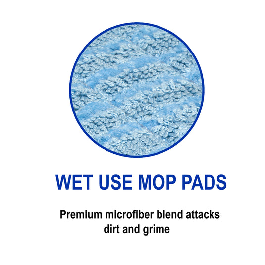 CleanAide Twist Yarn Microfiber Flat Mop with Scrub Strips, Fits 18 Inch Plate