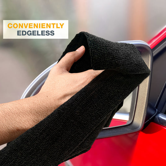 Eurow 16 x 16 in. 300 GSM Ultrasonic Cut Microfiber Cleaning Towels – 12-pack
