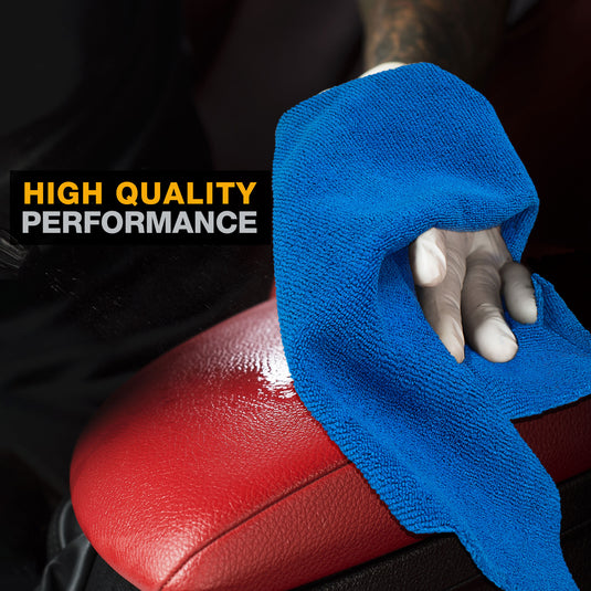 Eurow 16 x 16 in. 300 GSM Ultrasonic Cut Microfiber Cleaning Towels – 12-pack