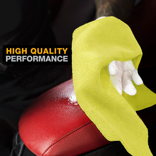 Eurow 16 x 16 in. 300 GSM Ultrasonic Cut Microfiber Cleaning Towels – 12-pack