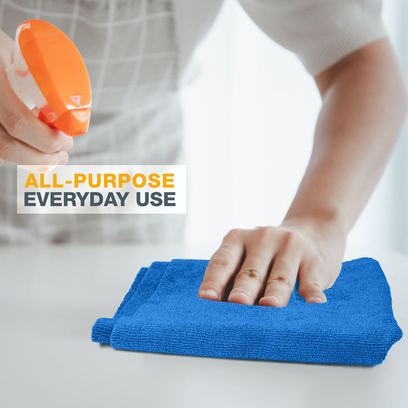 Load image into Gallery viewer, Eurow 16 x 16 in. 300 GSM Ultrasonic Cut Microfiber Cleaning Towels – 12-pack
