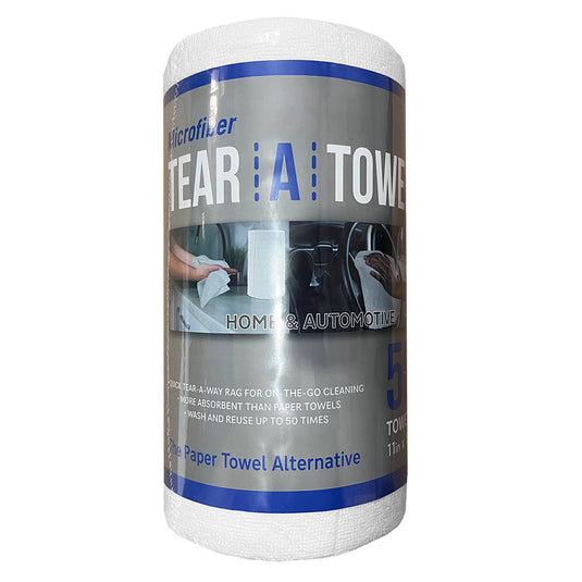 Eurow Microfiber Tear Away Cleaning Cloths, Tear-A-Towel Roll, Reusable Paper Towel Replacement, 11 by 12 Inches