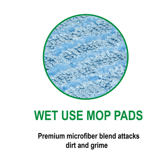 CleanAide Twist Yarn Microfiber Flat Mop with Scrub Strips, Fits 24 Inch Plate