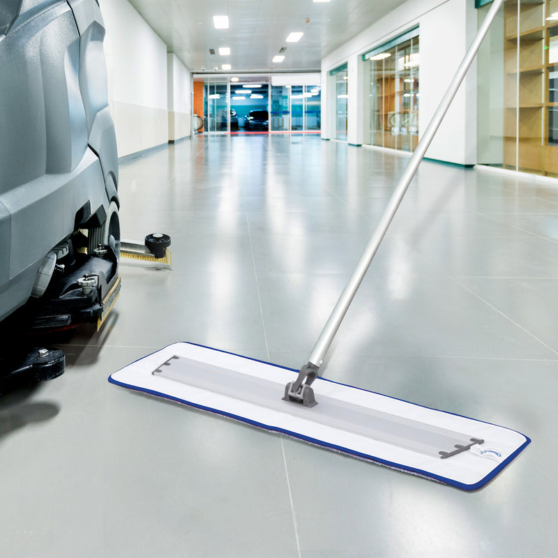 Load image into Gallery viewer, CleanAide Twist Yarn Microfiber Flat Mop with Scrub Strips, Fits 24 Inch Plate
