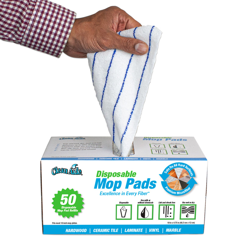 Load image into Gallery viewer, Disposable Microfiber Mop Pads in Dispenser Box, 50-Pack
