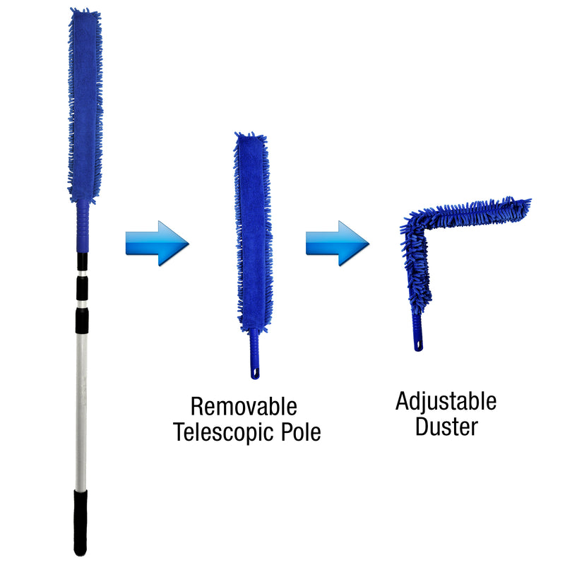 Load image into Gallery viewer, CleanAide® Handheld Microfiber Flex Duster with Telescopic Pole
