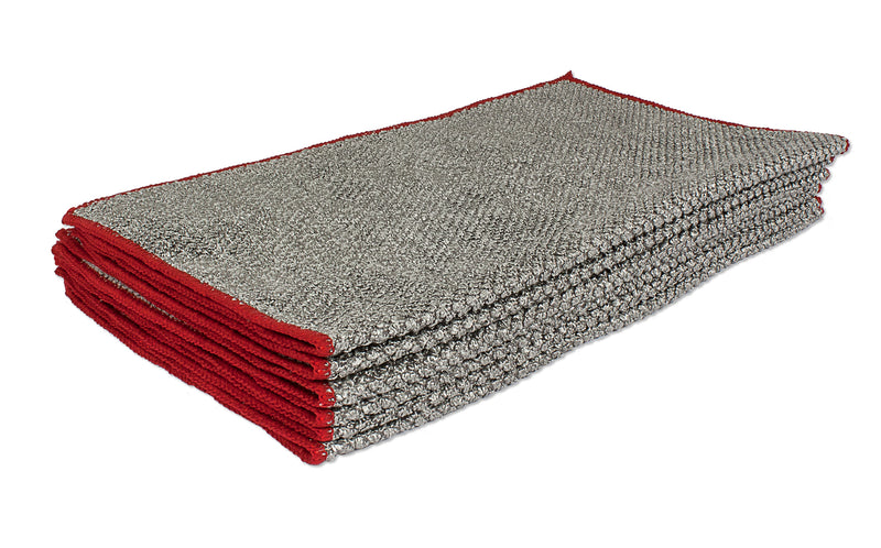 Load image into Gallery viewer, Big Pearl Microfiber Towel, 430 gsm, 14"x17", Grey w/Red Trim, 6-Pack
