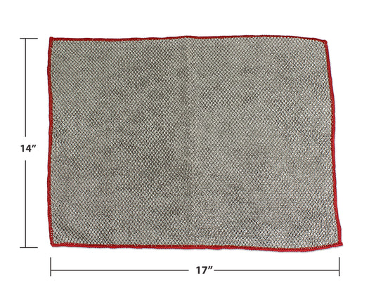 Big Pearl Microfiber Towel, 430 gsm, 14"x17", Grey w/Red Trim, 6-Pack