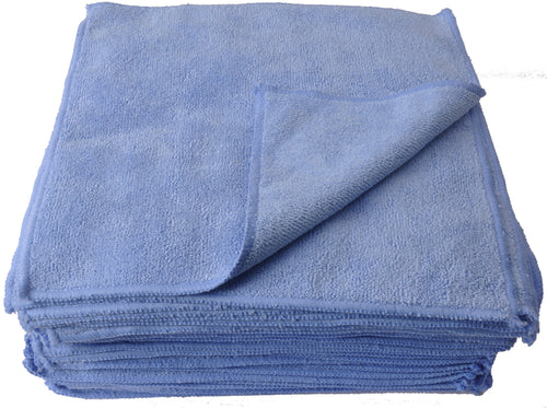 CleanAide® Premium 12 x 12 350 GSM Cleaning Towels Blue - 50 Pk