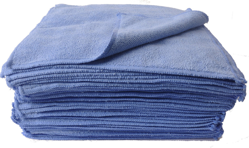 Load image into Gallery viewer, All-Purpose Terry Weave Microfiber, Serged Edge, 350 gsm, 12&quot;x12&quot;, Light Blue, 50-Pack
