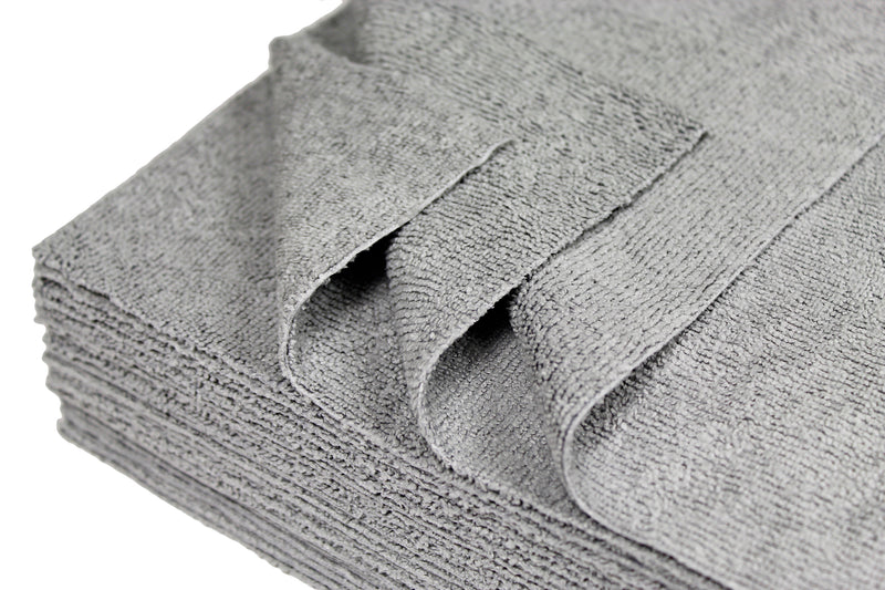 Load image into Gallery viewer, All-Purpose Silver-Embedded Terry Weave Microfiber, Ultrasonic Cut, 290 gsm, 12&quot;x12&quot;, Silver, 25-Pack
