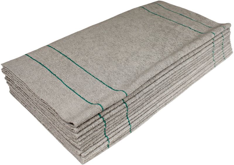 Load image into Gallery viewer, CleanAide Silver Microfiber Towels Ultrasonic Cut 16 X 16 in. w/Pinstripes 12 Pack
