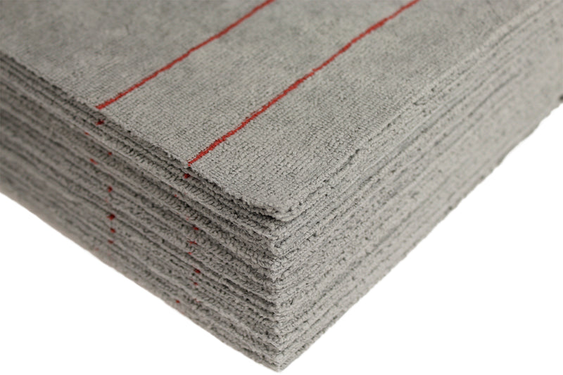 Load image into Gallery viewer, CleanAide Silver Microfiber Towels Ultrasonic Cut 16 X 16 in. w/Pinstripes 12 Pack
