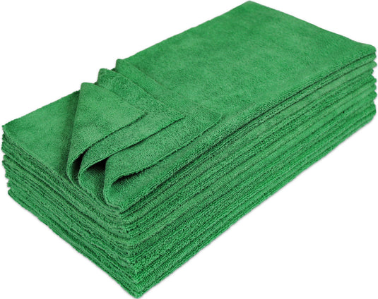 Eurow 16 x 16 in. 300 GSM Ultrasonic Cut Microfiber Cleaning Towels – 12-pack