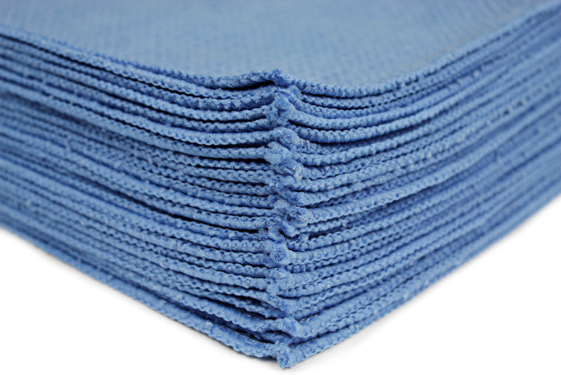 Load image into Gallery viewer, Glass, Dry &amp; Polish, Waffle Weave Microfiber, 16&quot;x16&quot;, Blue, 12-Pack
