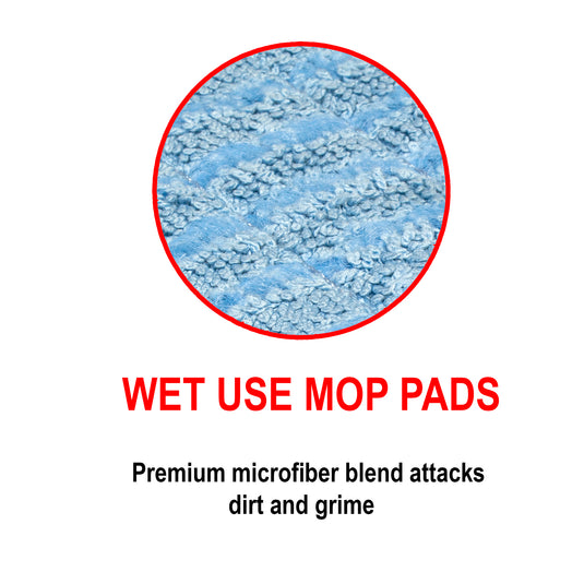 CleanAide Twist Yarn Microfiber Flat Mop with Scrub Strips, Fits 24 Inch Plate